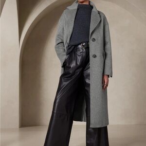 Banana Republic Carys Double Faced Coat Dark Heather Gray Sz XS